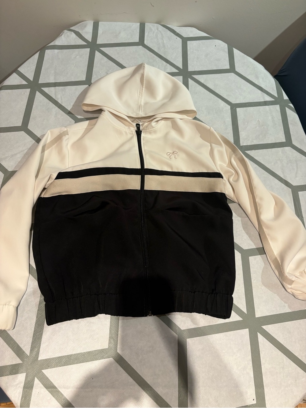 Zara Cream Girls' Hooded Zip Jacket